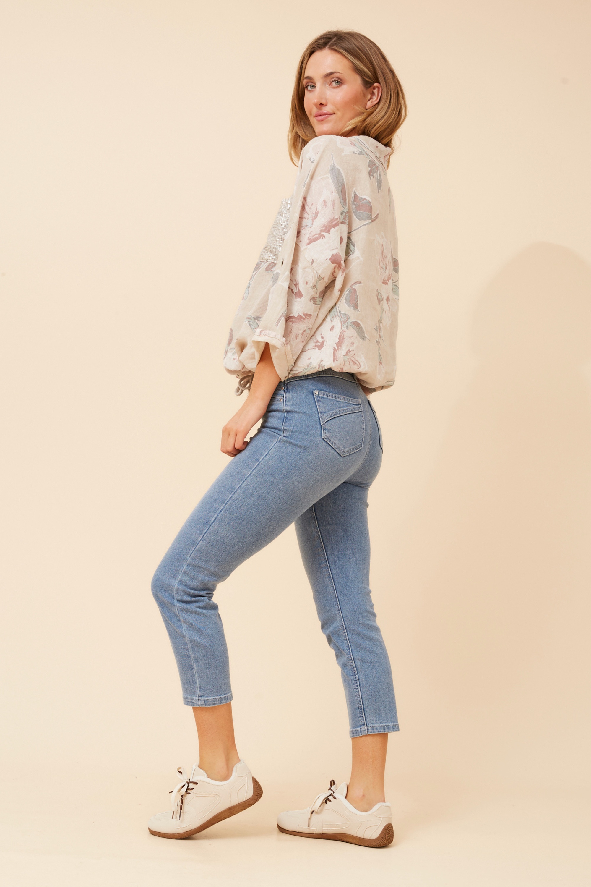 NOLENE LEAF PRINT LINEN SHIRT