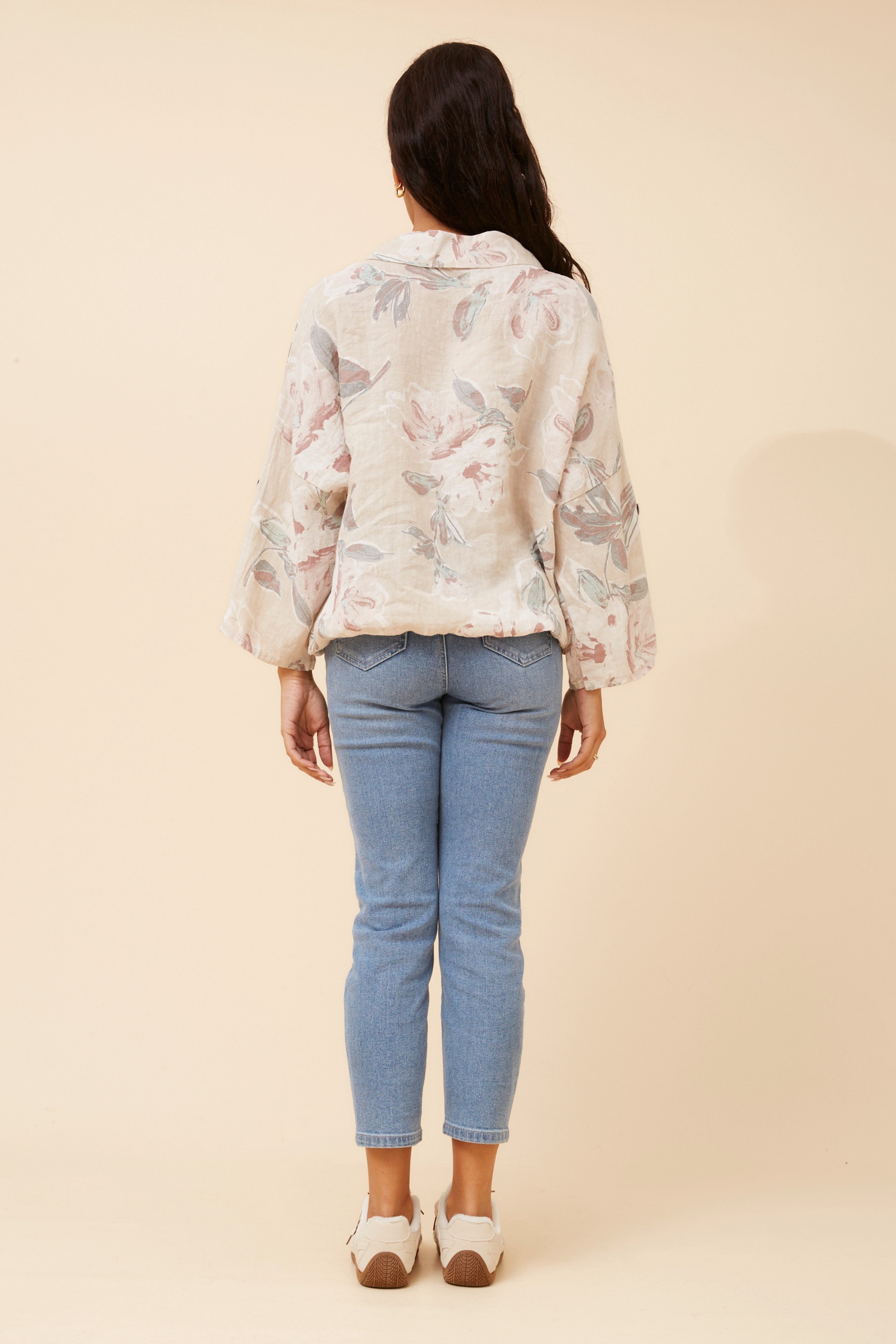 NOLENE LEAF PRINT LINEN SHIRT