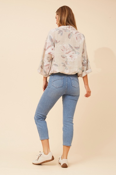 NOLENE LEAF PRINT LINEN SHIRT