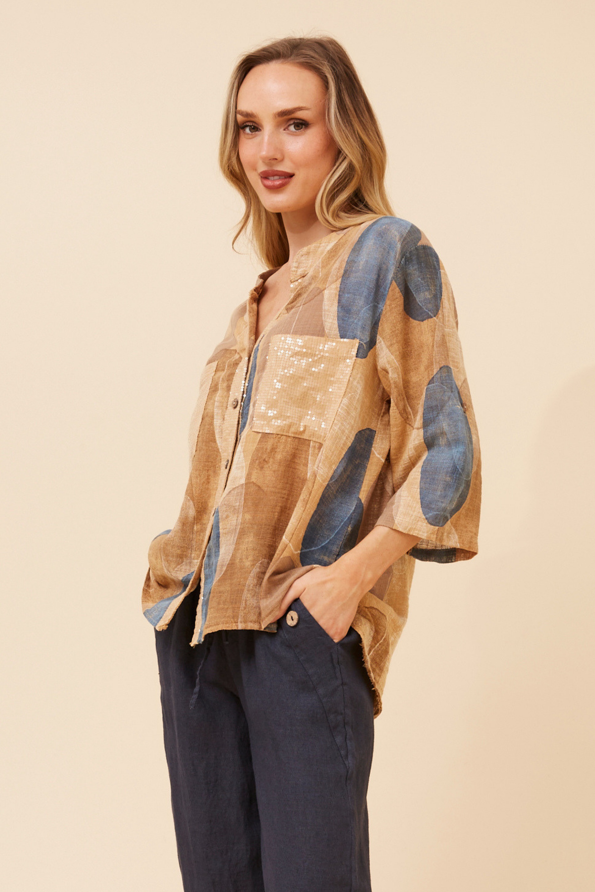 NOSETTA ABSTRACT PRINT TOP