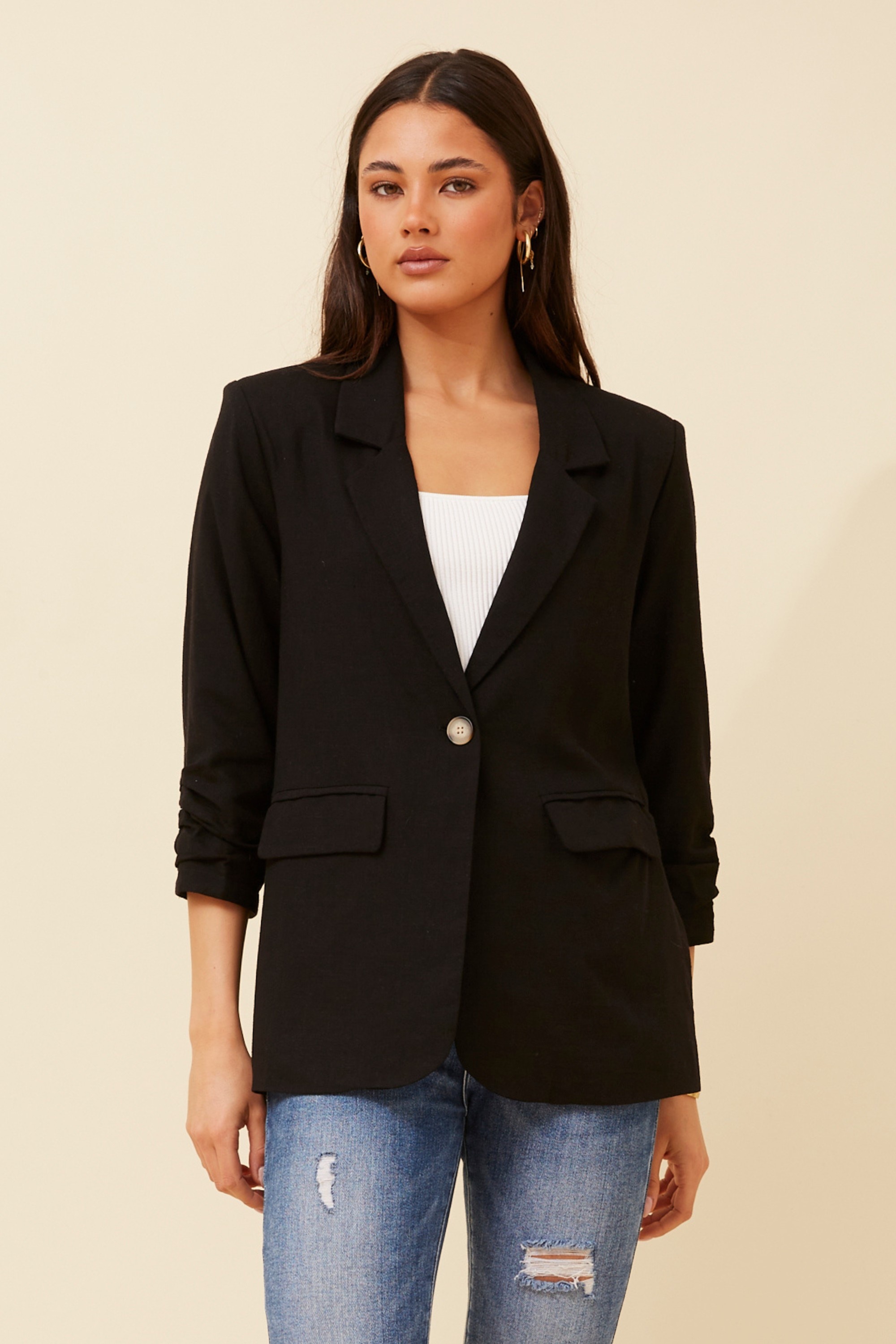 NOVELLA LINEN BLEND BLAZER