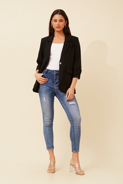NOVELLA LINEN BLEND BLAZER