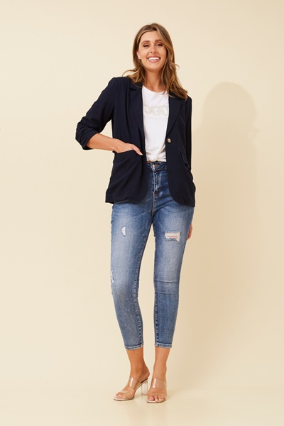 NOVELLA LINEN BLEND BLAZER