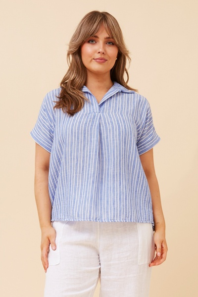 NUNZIA LINEN BLEND TOP