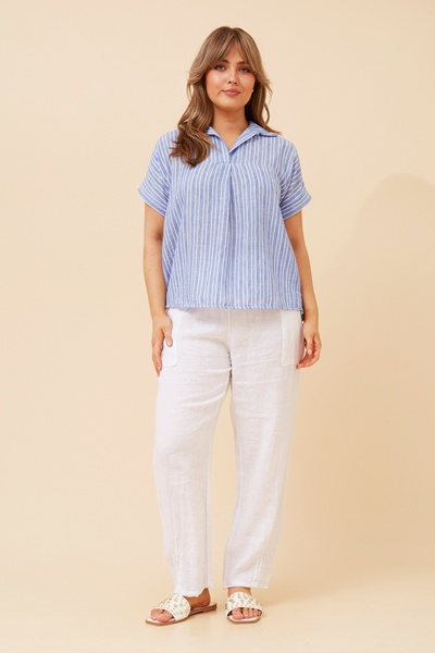 NUNZIA LINEN BLEND TOP