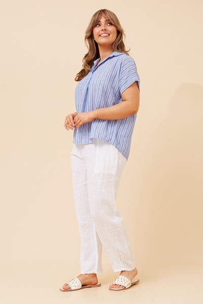 NUNZIA LINEN BLEND TOP
