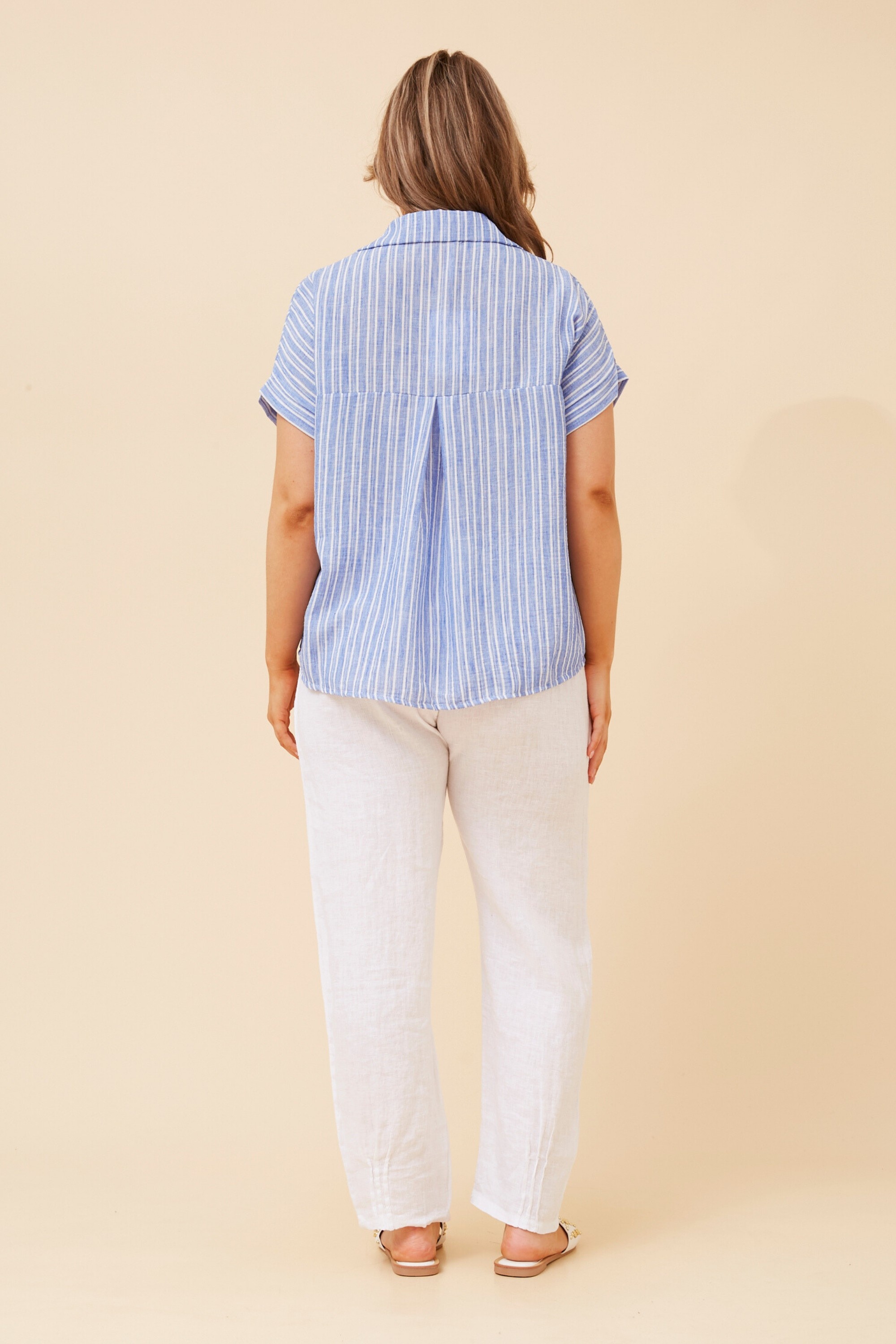 NUNZIA LINEN BLEND TOP