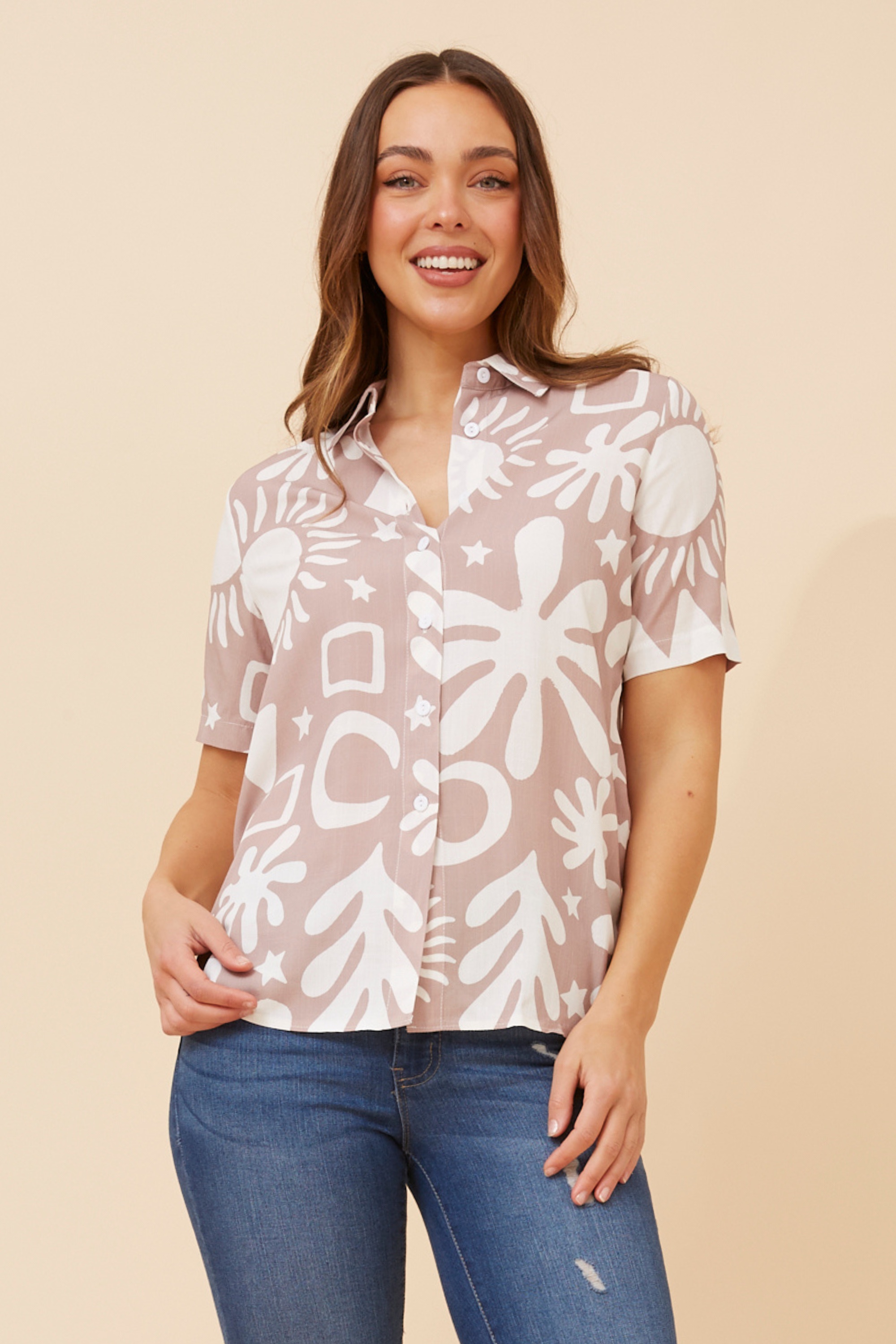 NURA ABSTRACT PRINT SHIRT