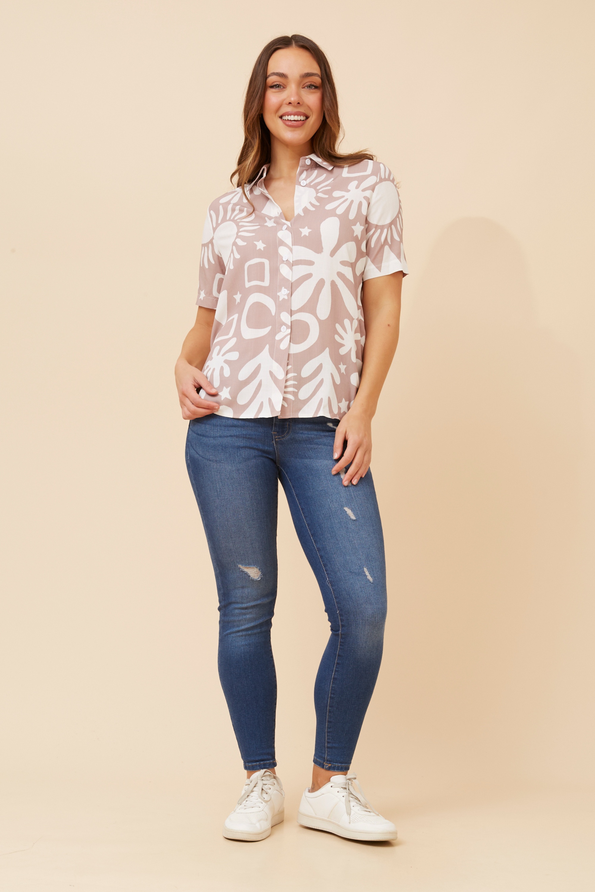 NURA ABSTRACT PRINT SHIRT