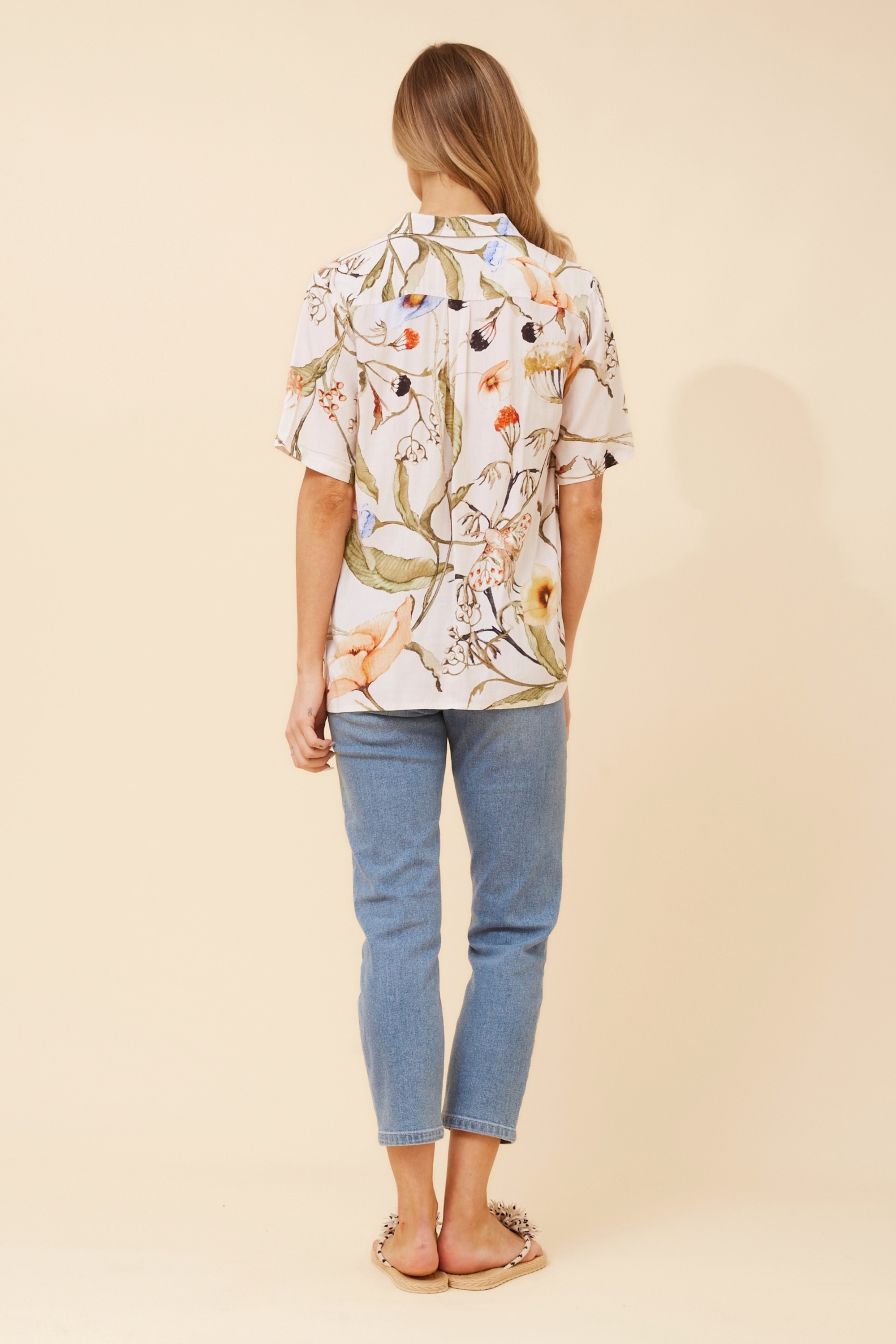 NURA FLORAL LINEN BLEND SHIRT