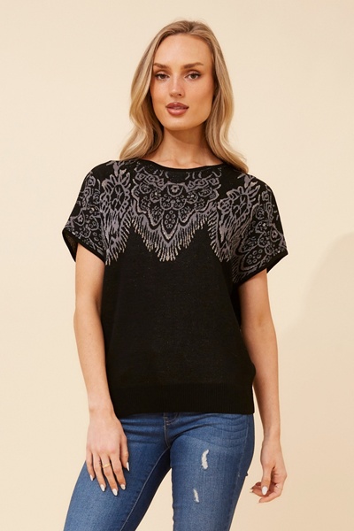 OAKLEE JACQUARD KNIT PULLOVER