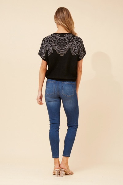 OAKLEE JACQUARD KNIT PULLOVER