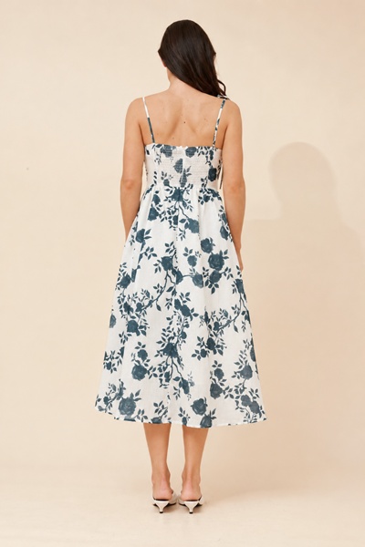 ODELE FLORAL MIDI DRESS