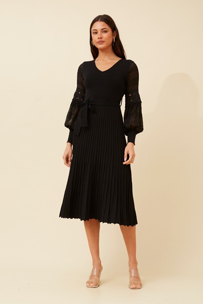 OLA LANTERN SLEEVE KNIT DRESS
