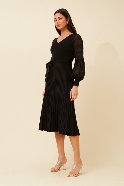 OLA LANTERN SLEEVE KNIT DRESS