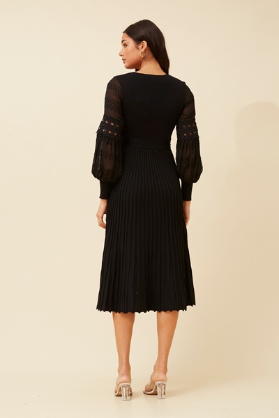OLA LANTERN SLEEVE KNIT DRESS