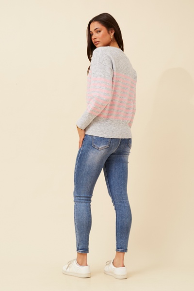 OLIVETTE STRIPE KNIT PULLOVER
