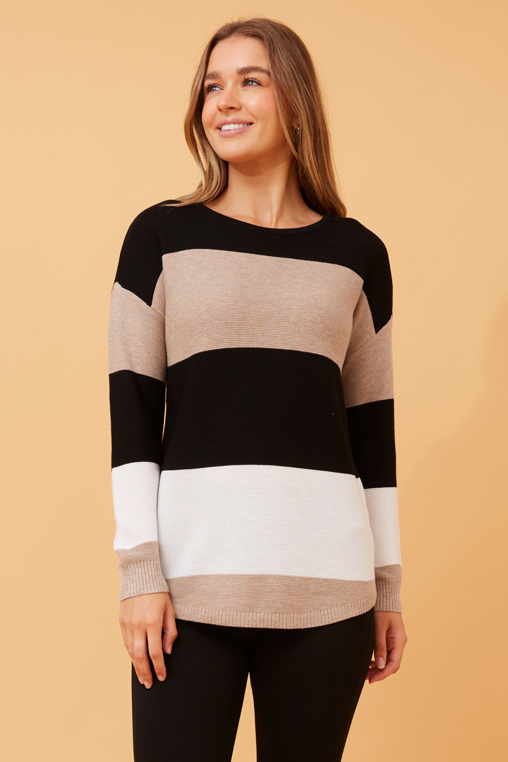 OLLIE COLOR BLOCK KNIT JUMPER