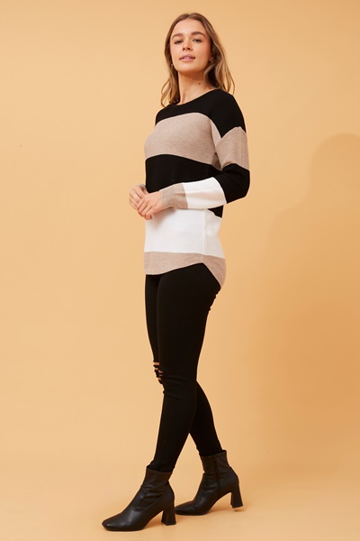 OLLIE COLOR BLOCK KNIT JUMPER