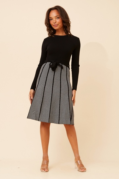 OMRITA JACQUARD KNIT DRESS