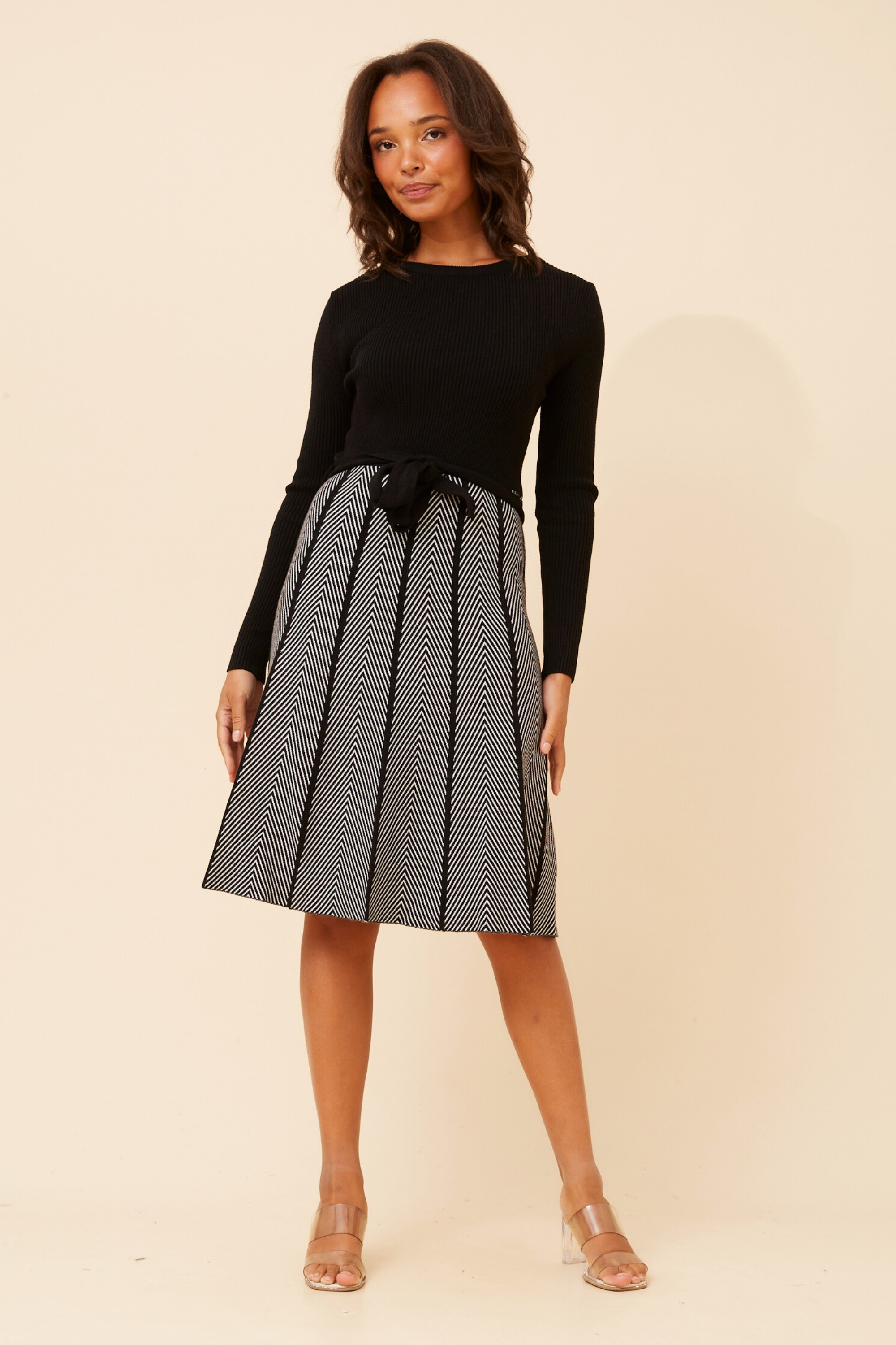 OMRITA JACQUARD KNIT DRESS