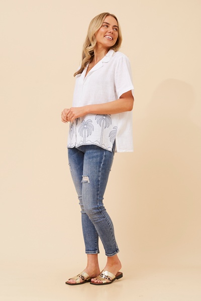 OMYA PALM TREE PRINT TOP