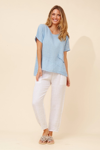 ONA SOLID LINEN TOP