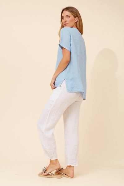 ONA SOLID LINEN TOP