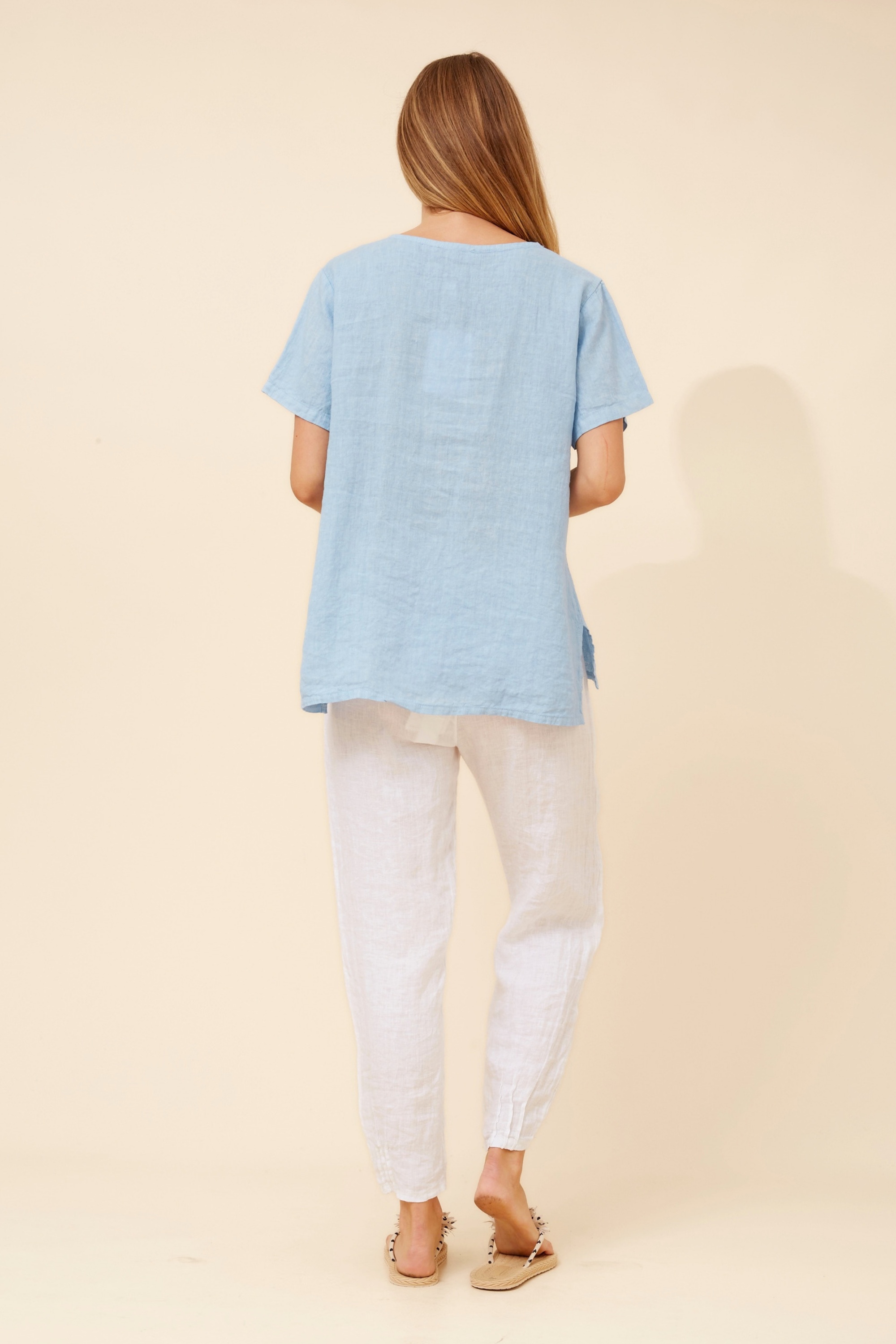 ONA SOLID LINEN TOP
