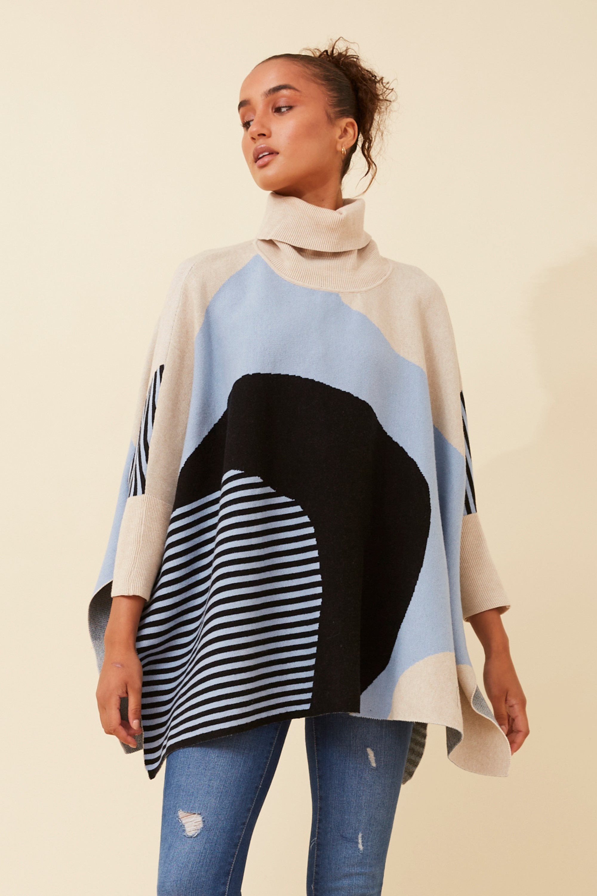 ONYX ABSTRACT KNIT PULLOVER