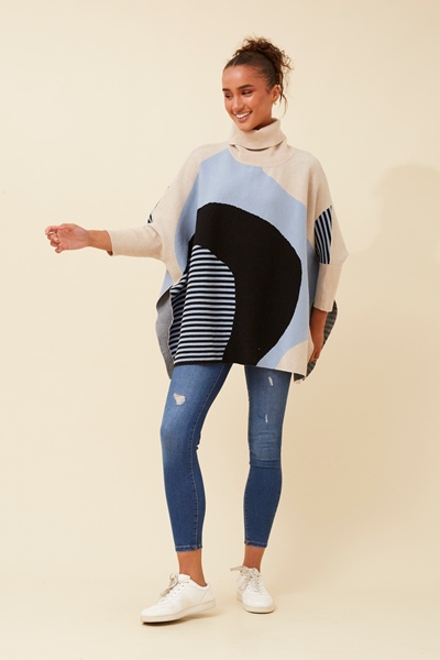 ONYX ABSTRACT KNIT PULLOVER