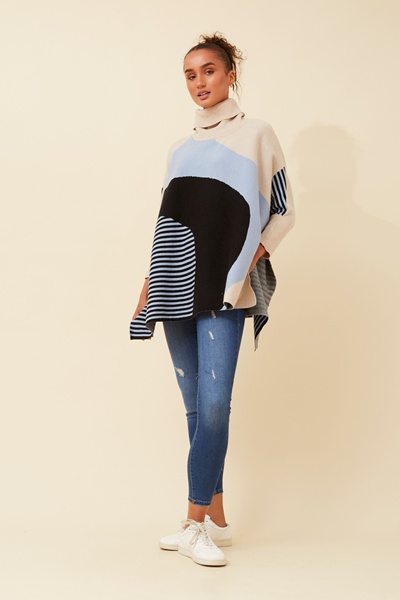 ONYX ABSTRACT KNIT PULLOVER