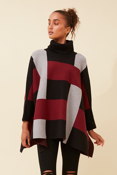 ONYX CHECK KNIT PULLOVER