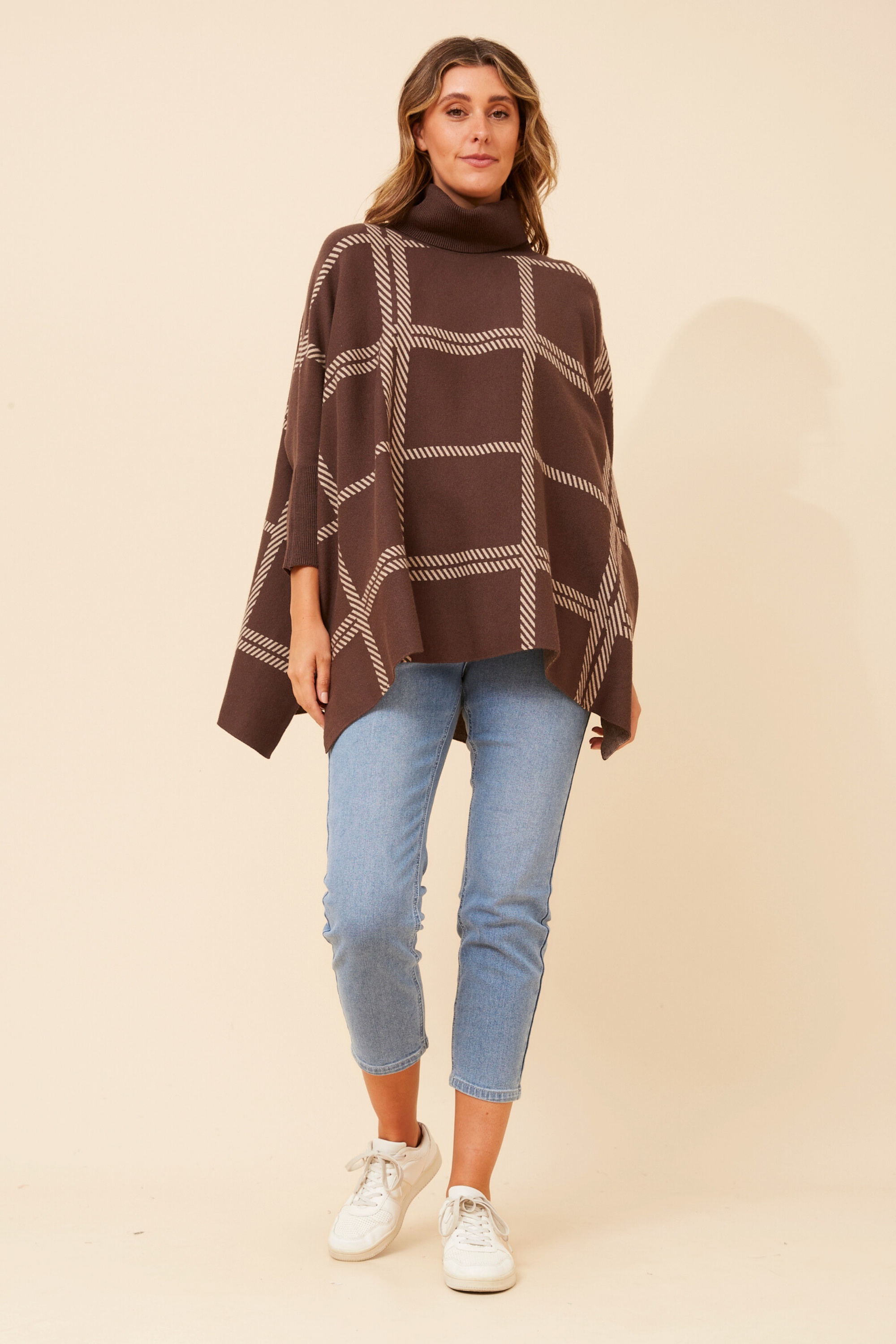 ONYX CHECK KNIT PULLOVER