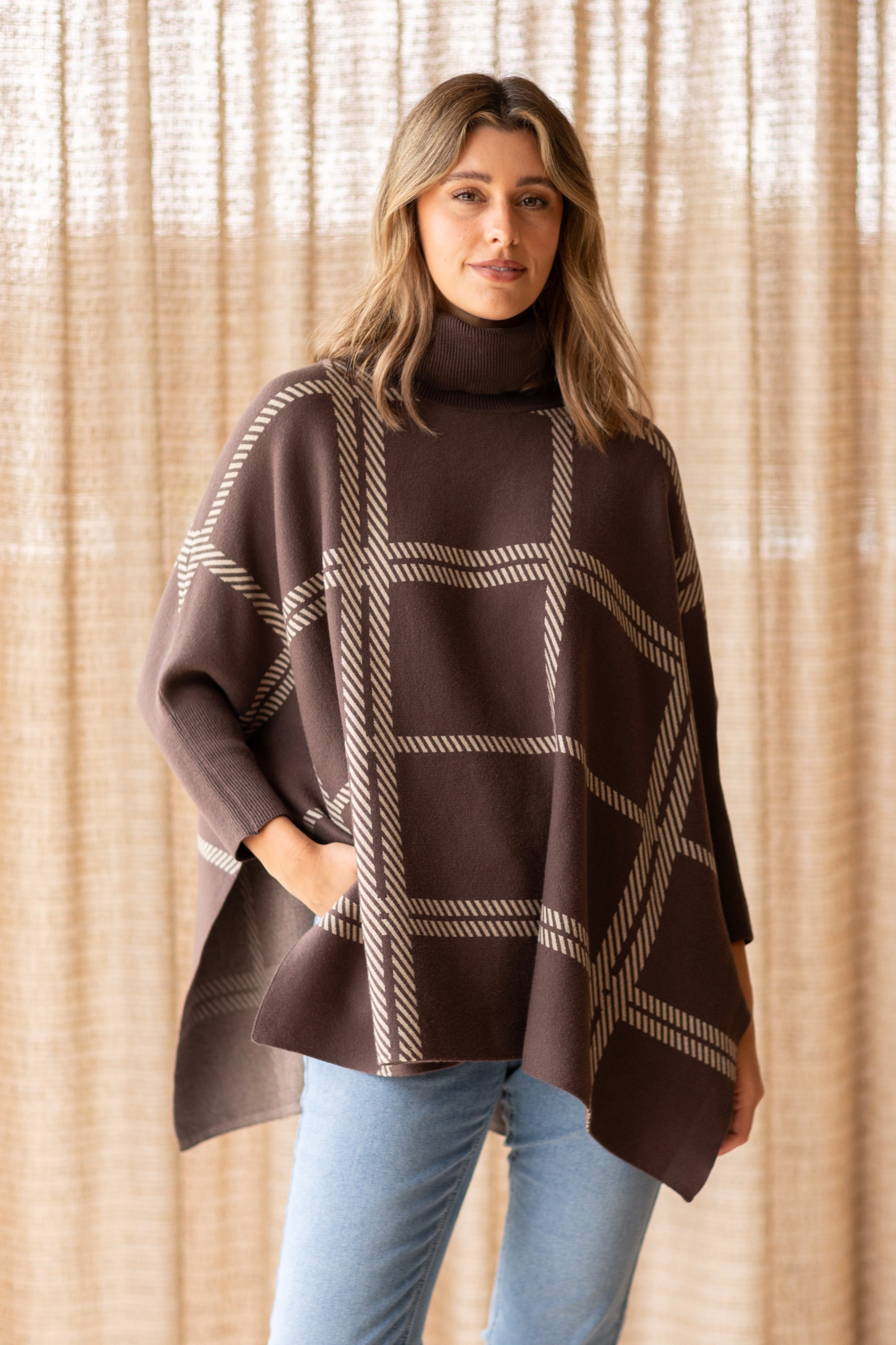 ONYX CHECK KNIT PULLOVER