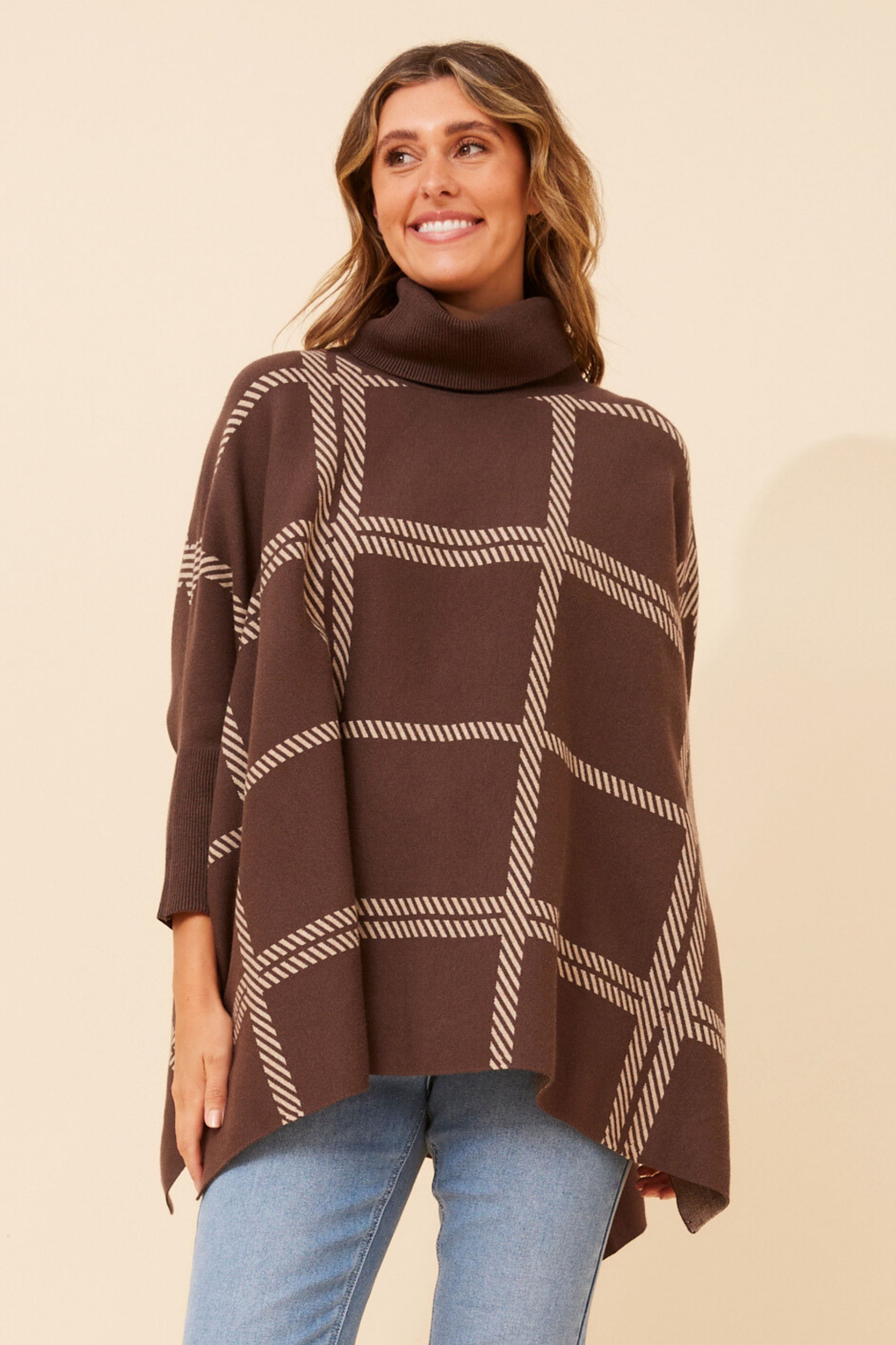 ONYX CHECK KNIT PULLOVER