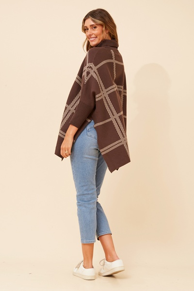 ONYX CHECK KNIT PULLOVER