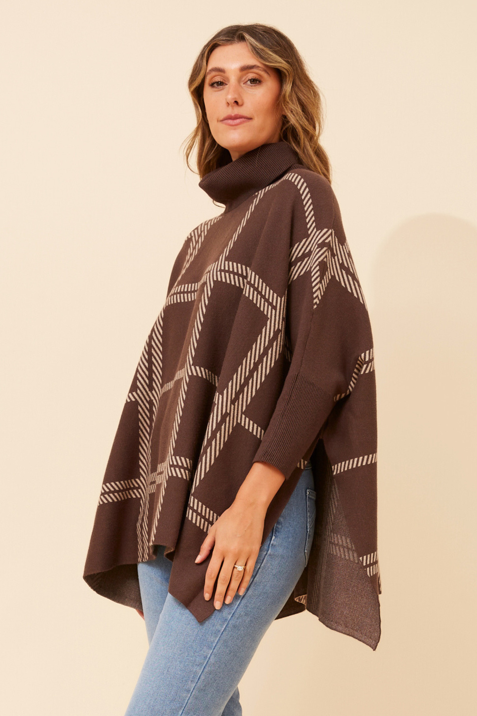 ONYX CHECK KNIT PULLOVER