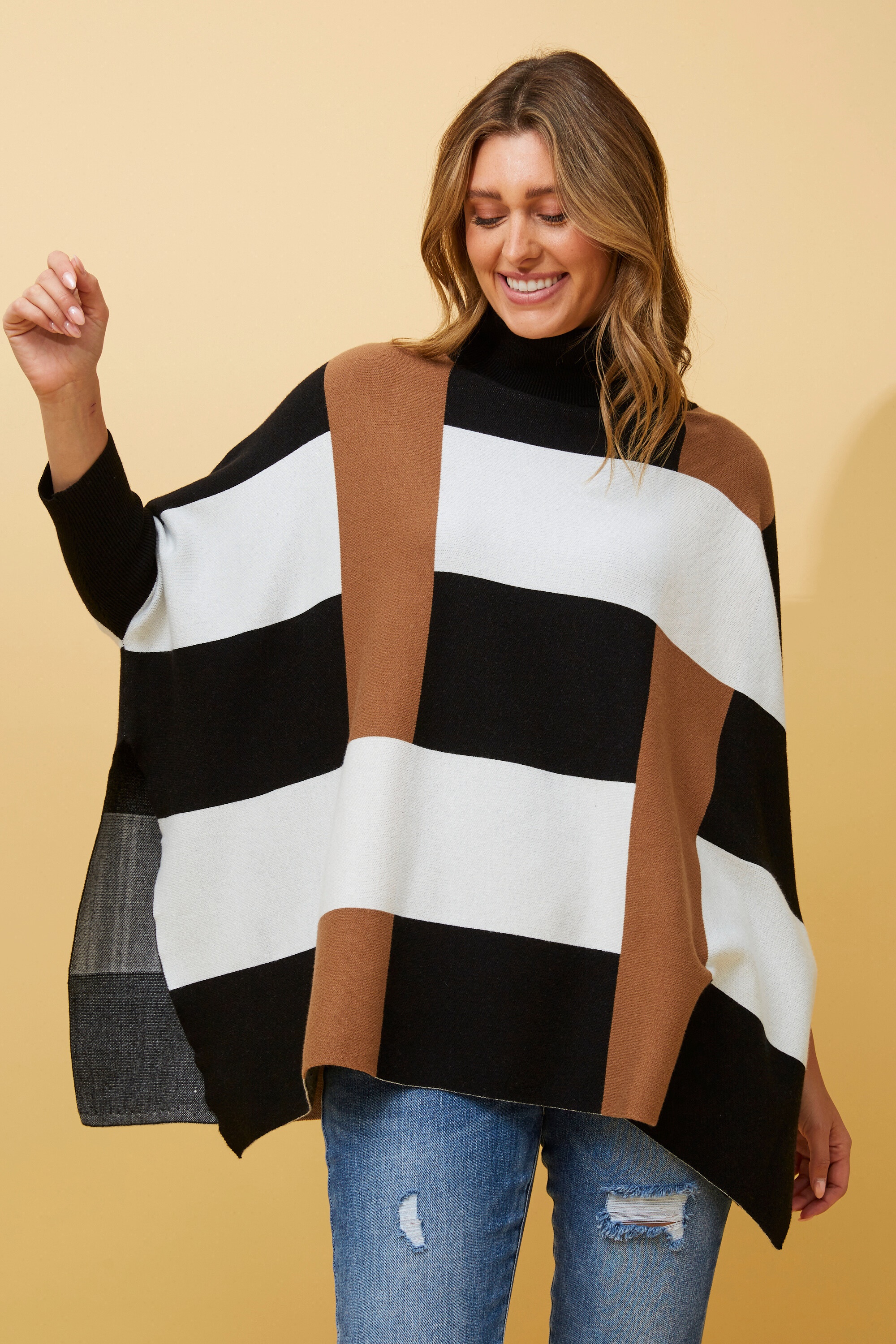 ONYX COLOR BLOCK KNIT JUMPER