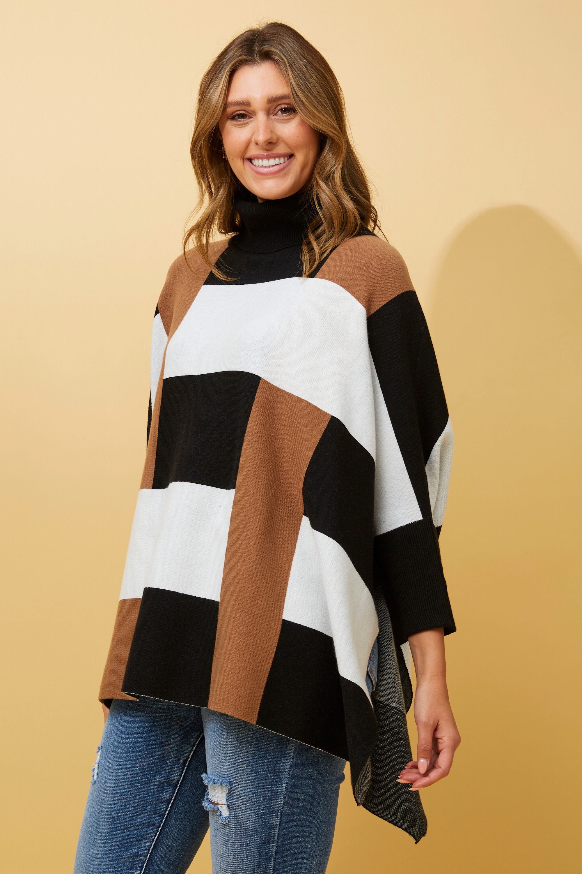 ONYX COLOR BLOCK KNIT JUMPER