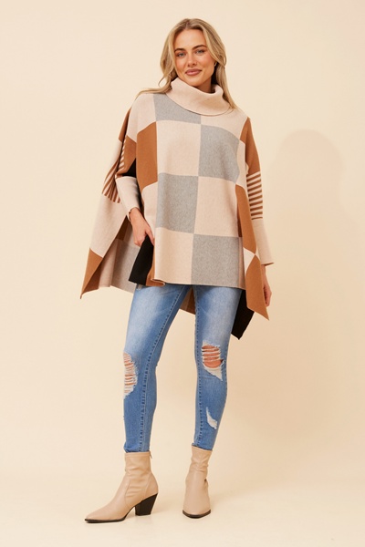 ONYX COLOUR BLOCK KNIT PULLOVER