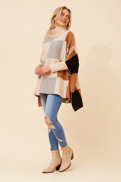 ONYX COLOUR BLOCK KNIT PULLOVER