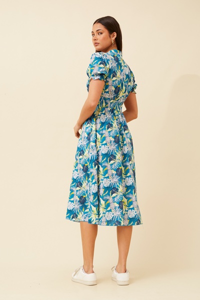 ORABELA TROPICAL PRINT MIDI DRESS