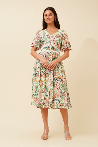ORALIA FLORAL MIDI DRESS