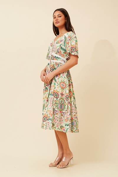 ORALIA FLORAL MIDI DRESS