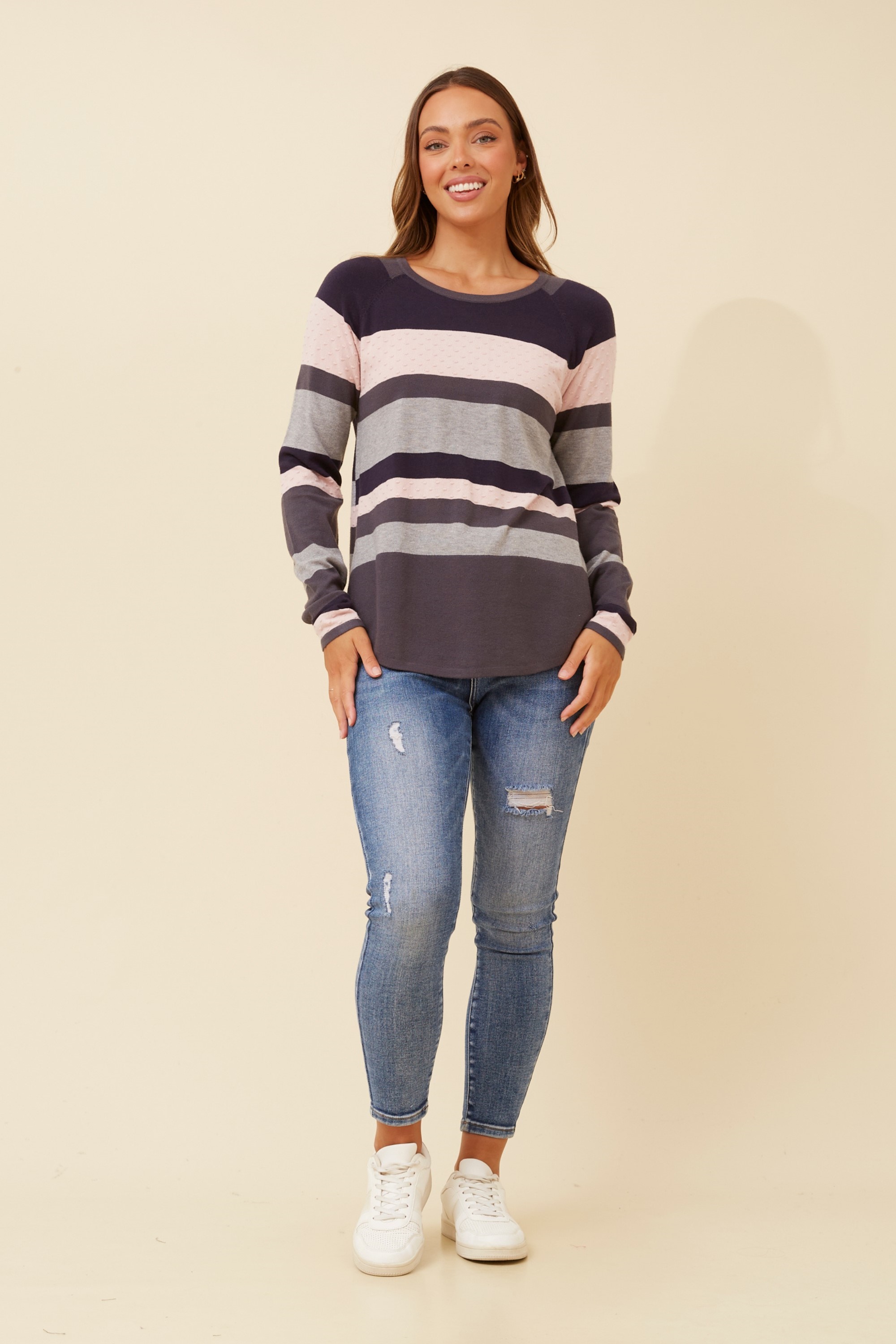 ORELLA COLOUR BLOCK KNIT PULLOVER