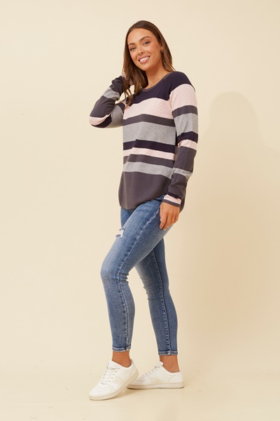 ORELLA COLOUR BLOCK KNIT PULLOVER