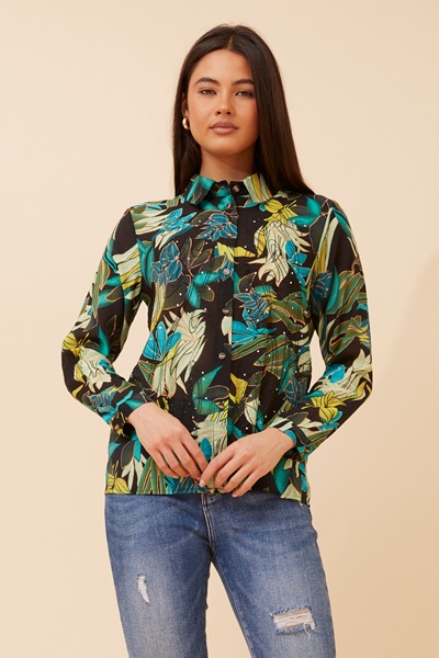 ORENDA LEAF PRINT SHIRT