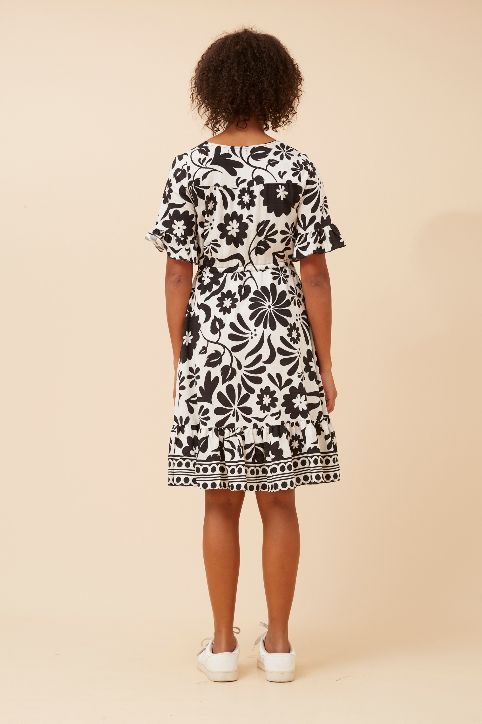 ORIAN BORDER PRINT DRESS