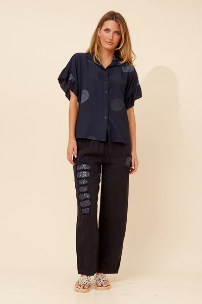 ORIBELLA POLKA DOT PRINT SHIRT